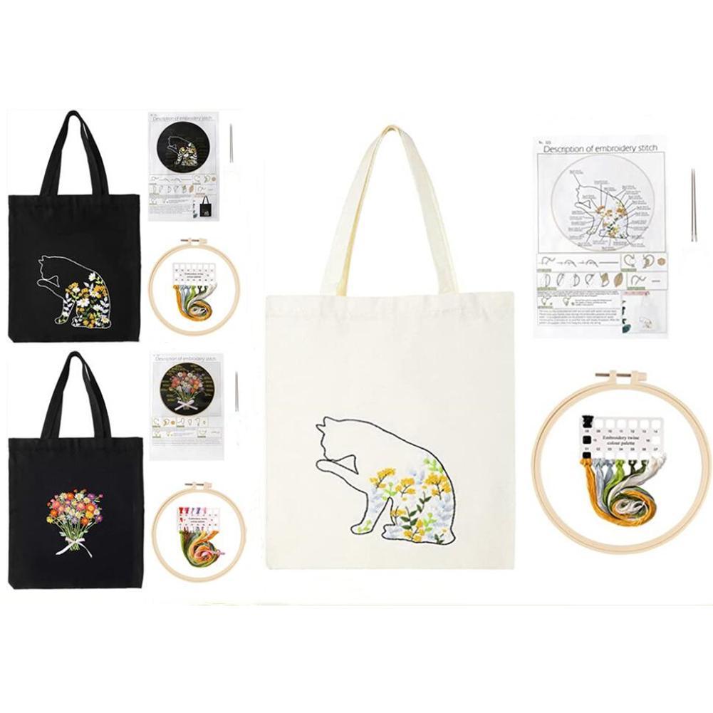 Canvas Bag Embroidered Diy Material Bag Kit