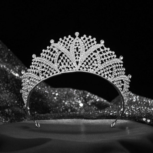 European And American Zircon Full Diamond Alloy Crown Headband Hanzuva