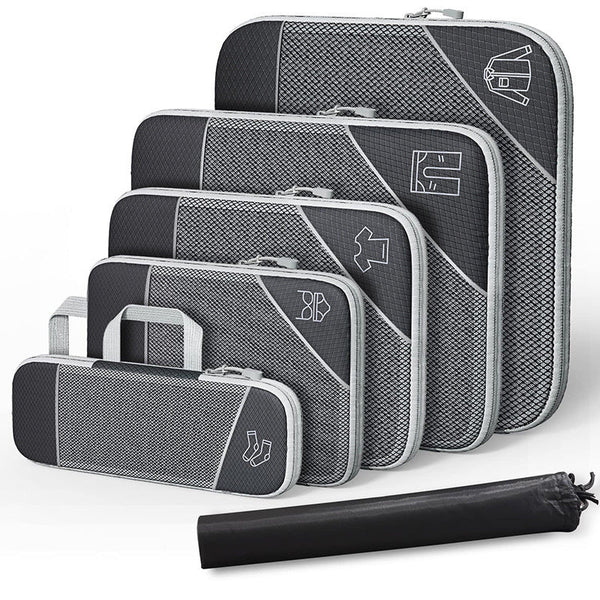 Travel Can Be Compression Storage Bag Suit With Shoe Bag Mesh Visual Luggage Organizing Hanzuva