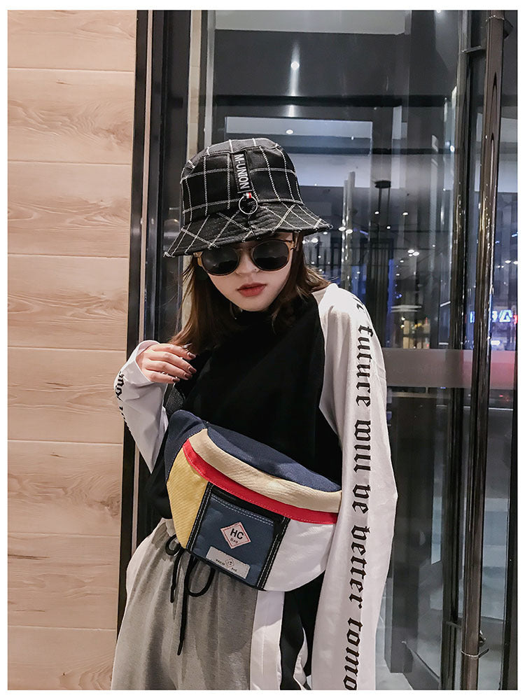 Contrast canvas bag mini sports chest Hanzuva