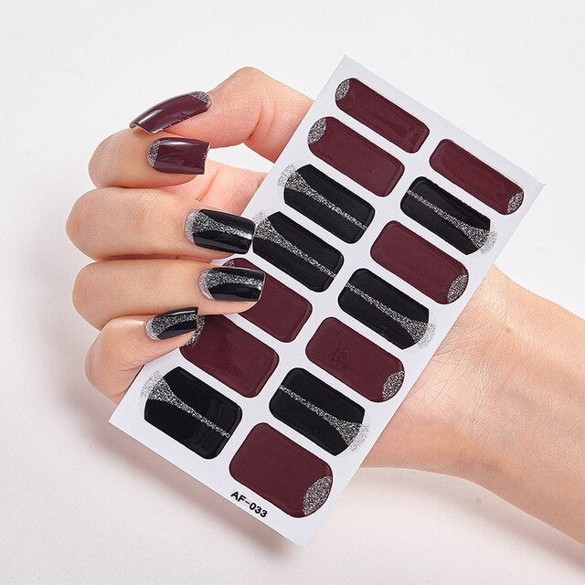Solid Colors And Creative Nail Art Creative Women Salon Nail Decoration Fashion Nail Polish Nails Sticker Designer Nail Strips Hanzuva