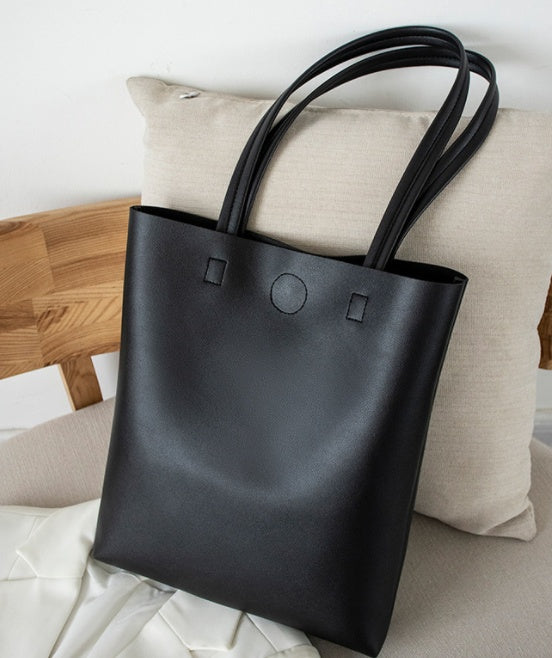 Korean Style Soft Leather Tote Bag Student All-match Simple