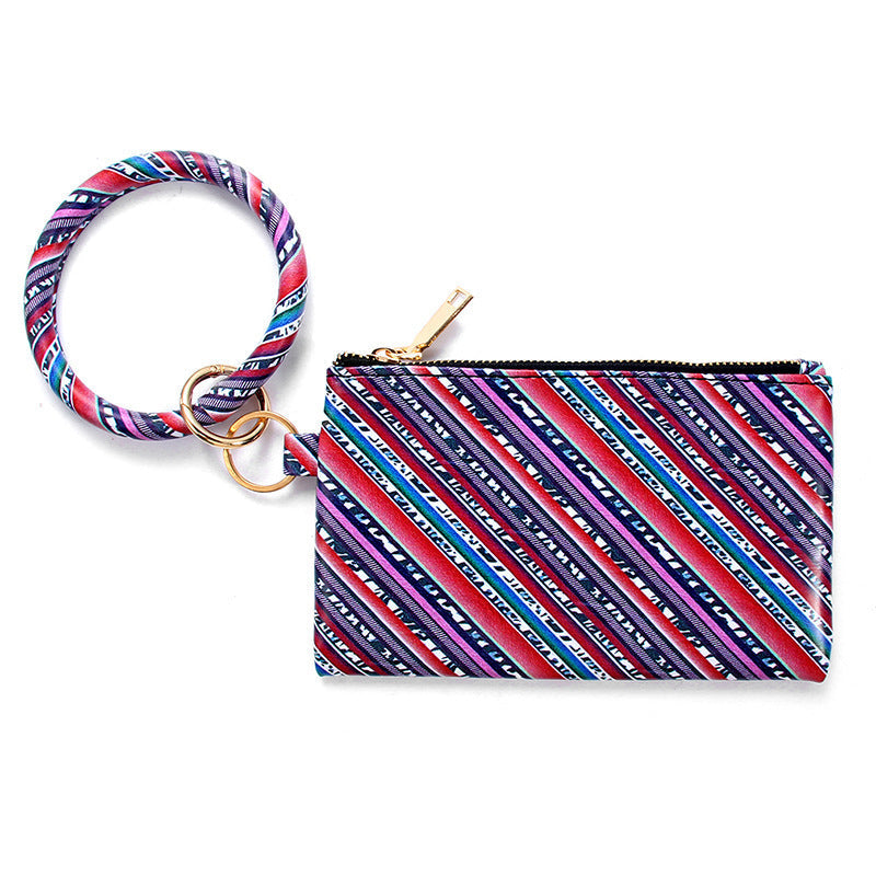 Ladies Leather Keychain Bracelet Wallet Hanzuva