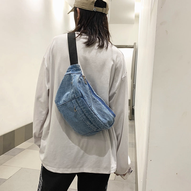 Denim large-capacity belt bag