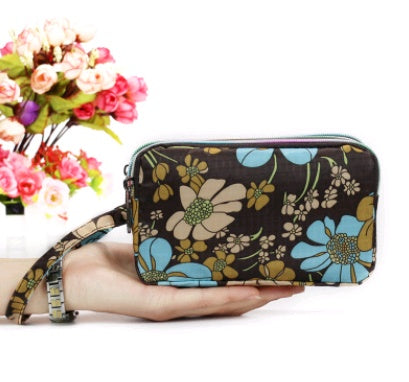 New portable female hand grasping bag three-layer zipper bag autumn long large screen mobile phone key ladies coin purse Hanzuva