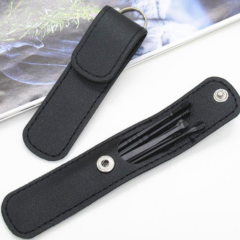 Stainless Steel Ear Pick Leather Suit 6-piece Set