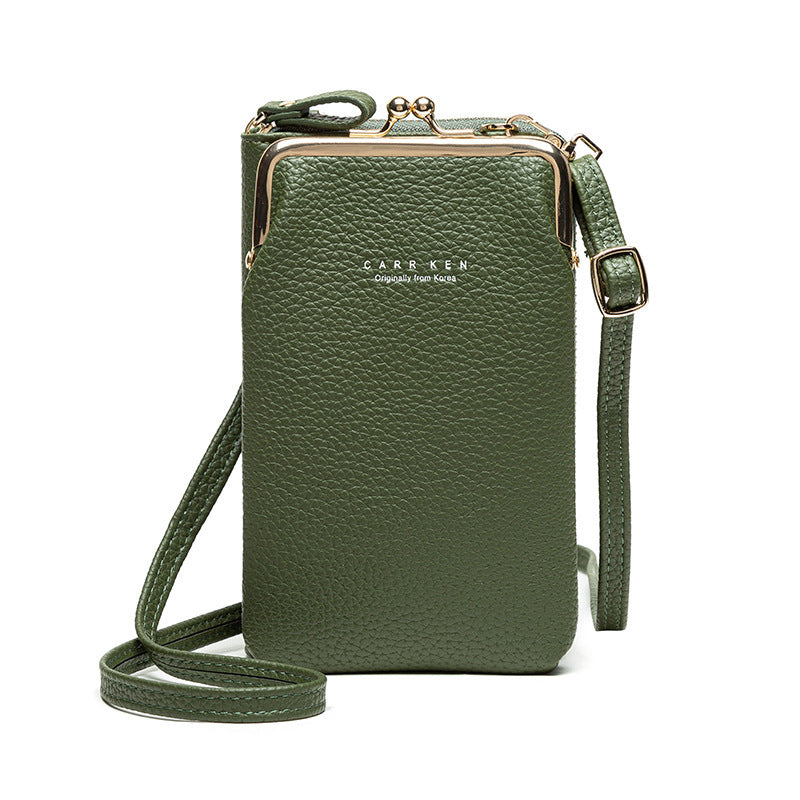 Fashion Lychee Pattern Solid Color Diagonal Shoulder Bag Hanzuva