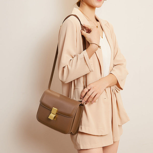 Women's Retro Leather Shoulder Messenger Bag Hanzuva