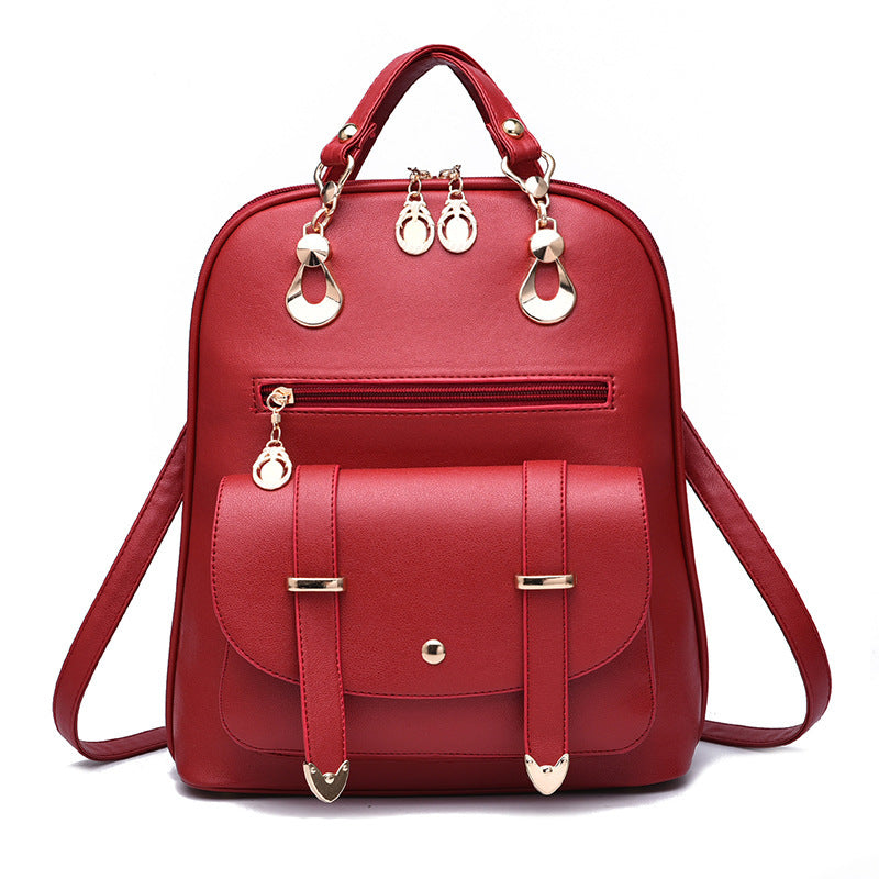 Female bag fashion PU leather dual-use backpack Hanzuva