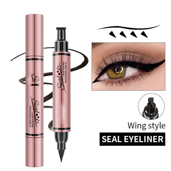 Double-headed Seal Waterproof And Oil-proof Not Easy To Smudge Non-fading Liquid Eyeliner Hanzuva