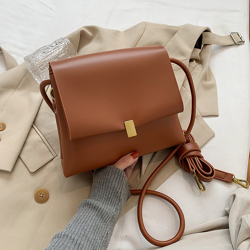 Niche design bag for women new fashion Winter retro soft leather fashion internet popular all-match shoulder bag messenger bag Hanzuva