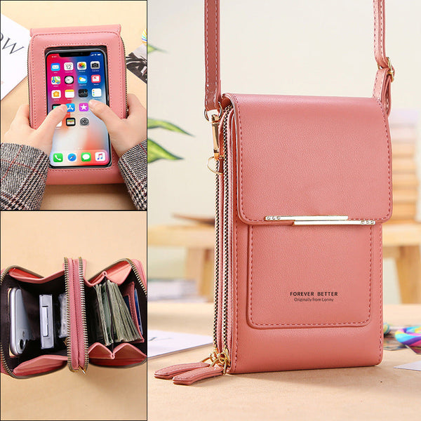 Touch Screen Mobile Phone Bag Small Crossbody Shouder Bags Women Long Wallet Hanzuva