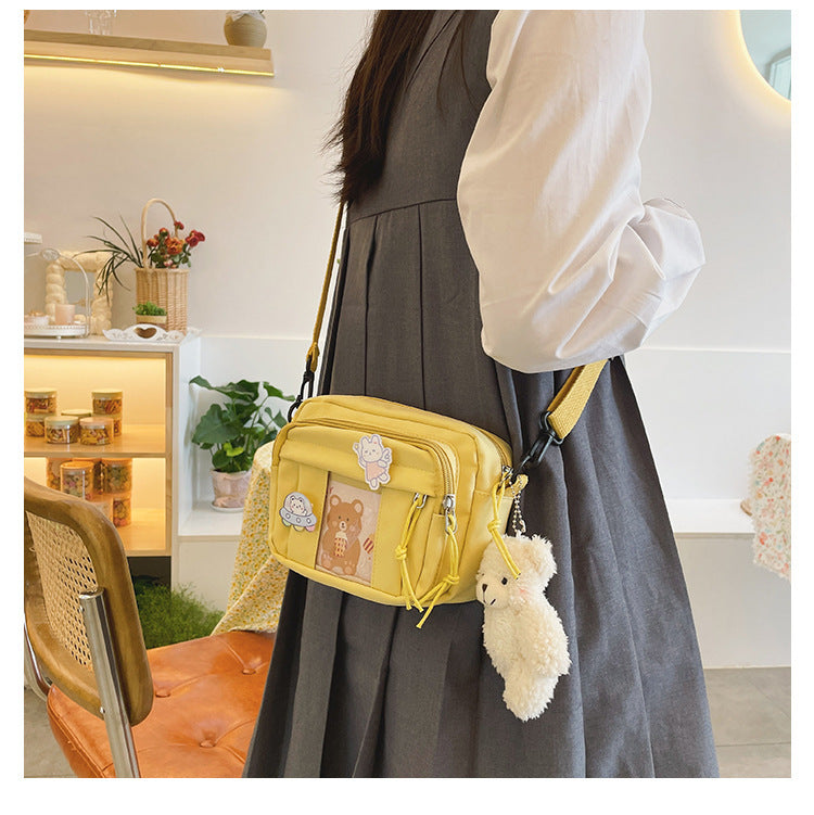 Cute Cartoon Badge Single Shoulder Messenger Bag
