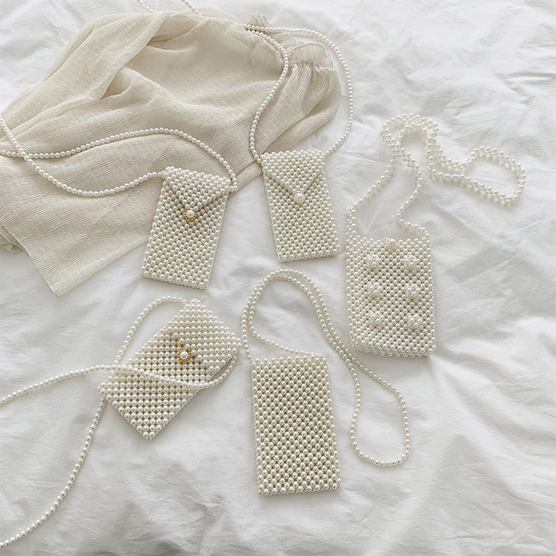 Pearl Bag Female  Messenger Bag Wild Mini Retro Western Style Pearl