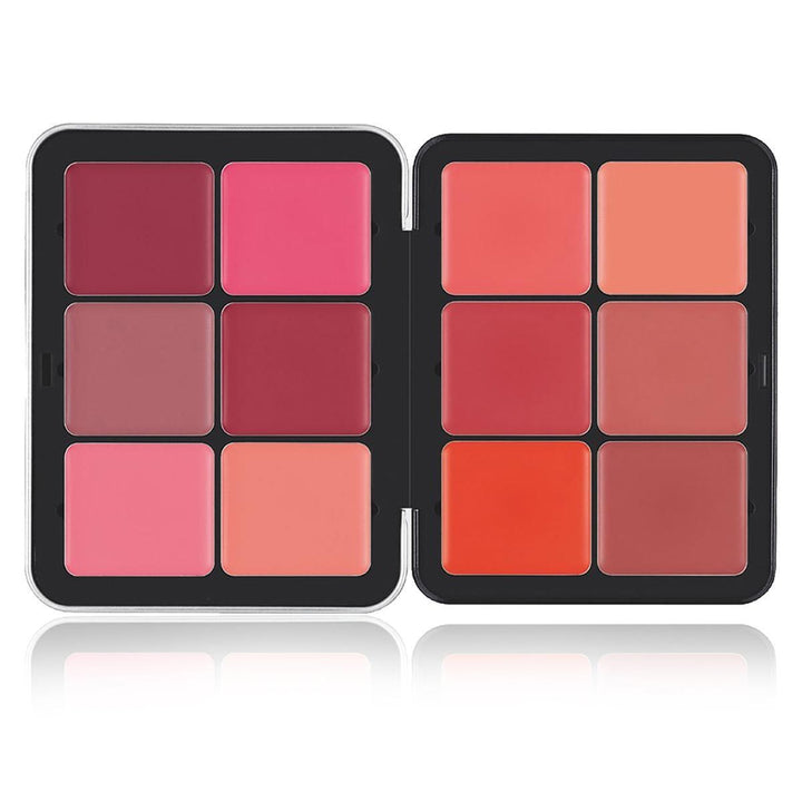 Cross-border TEMU Amazon Hot 12-color Blusher Plate Matte Shimmer High-gloss Multi-color Cream Blush Plate Hanzuva