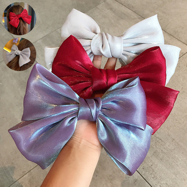 French Pearl Satin Bow Hairpin Hanzuva