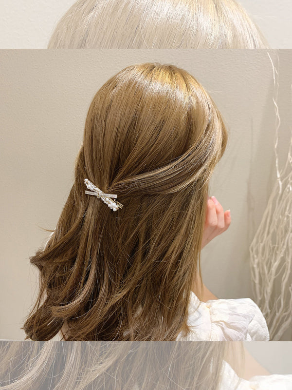 Girls Heart Pearl Diamond Side Clip Hair Accessories Female Hairpin Hanzuva