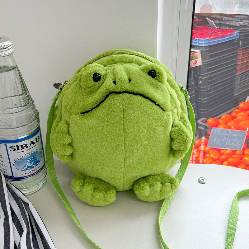 Cute And Ugly Frog-shaped Wallet Plush Doll Crossbody Bag