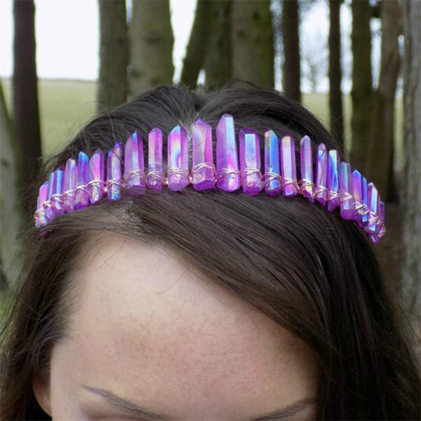 Women's Handmade Purple Crystal Headband Hanzuva