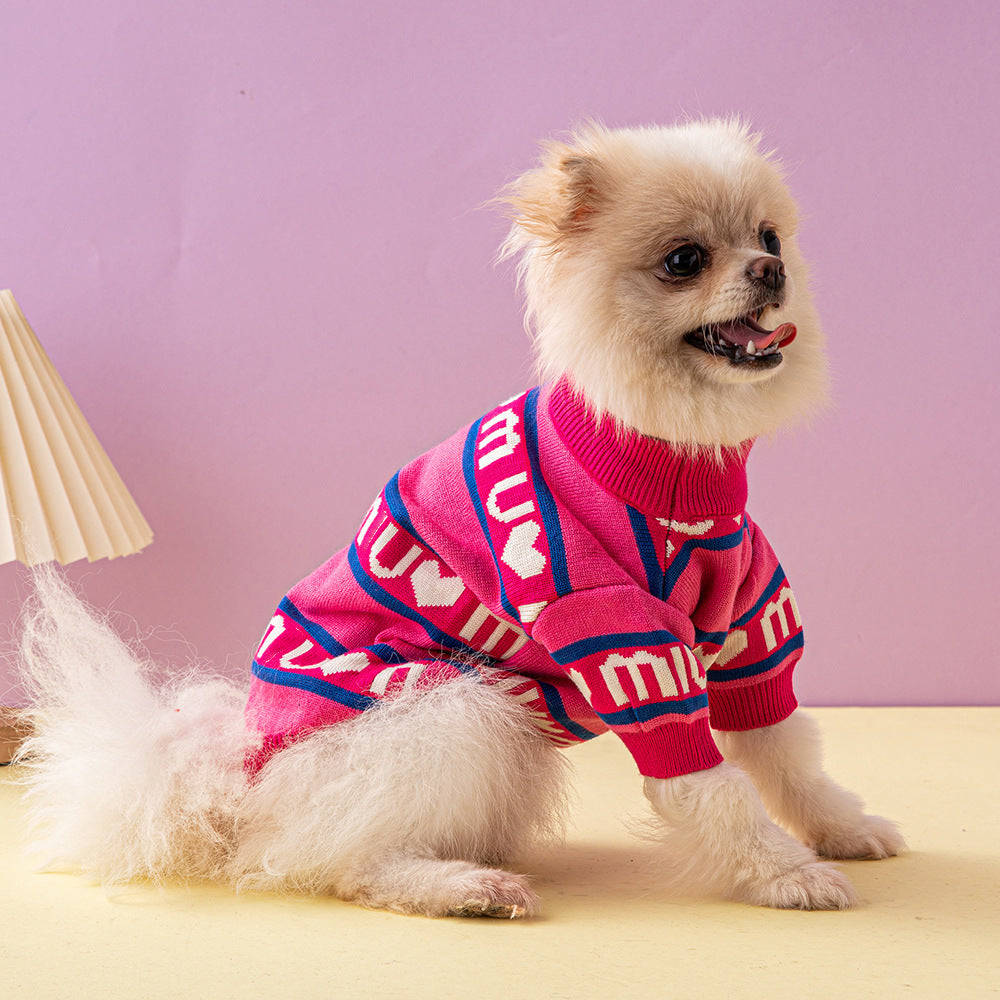 Tide Brand Pet Sweater Thickened Double Layer Fashion Dog Clothing