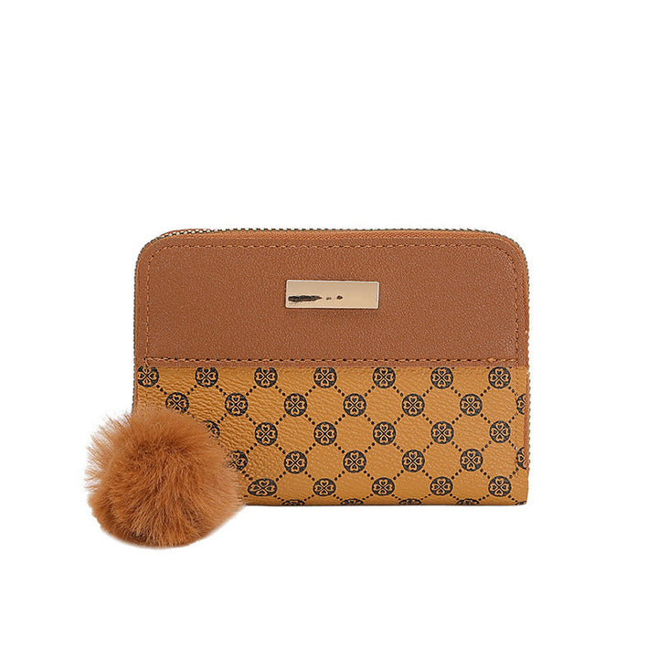 Women's Short Printing Color Contrast Korean Style Bag Wallet Hanzuva