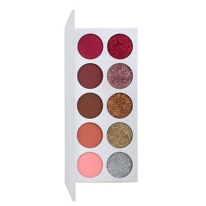 10-color Eyeshadow Palette 5-color Matte Plus 5-color Glitter Powder Hanzuva