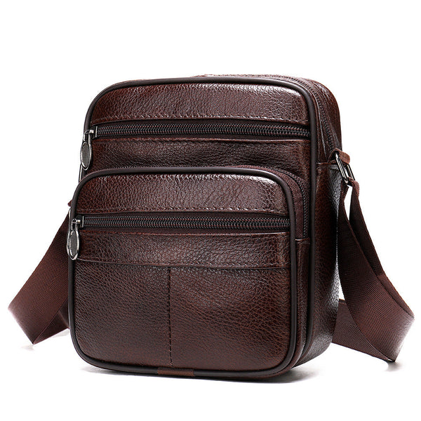 Vertical Head Layer Cowhide Casual One-shoulder Messenger Bag Hanzuva