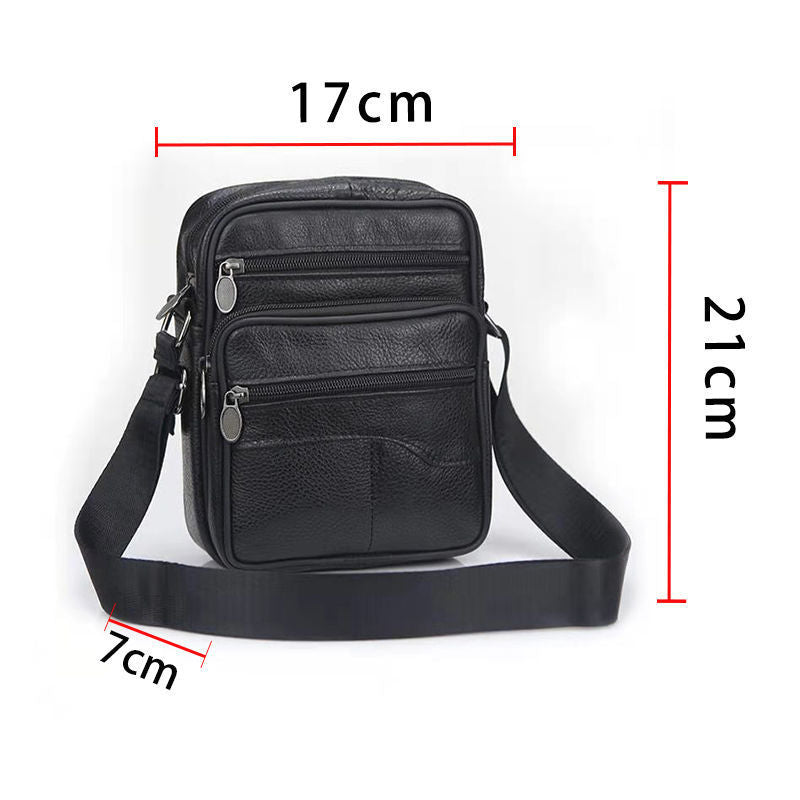 Vertical Head Layer Cowhide Casual One-shoulder Messenger Bag