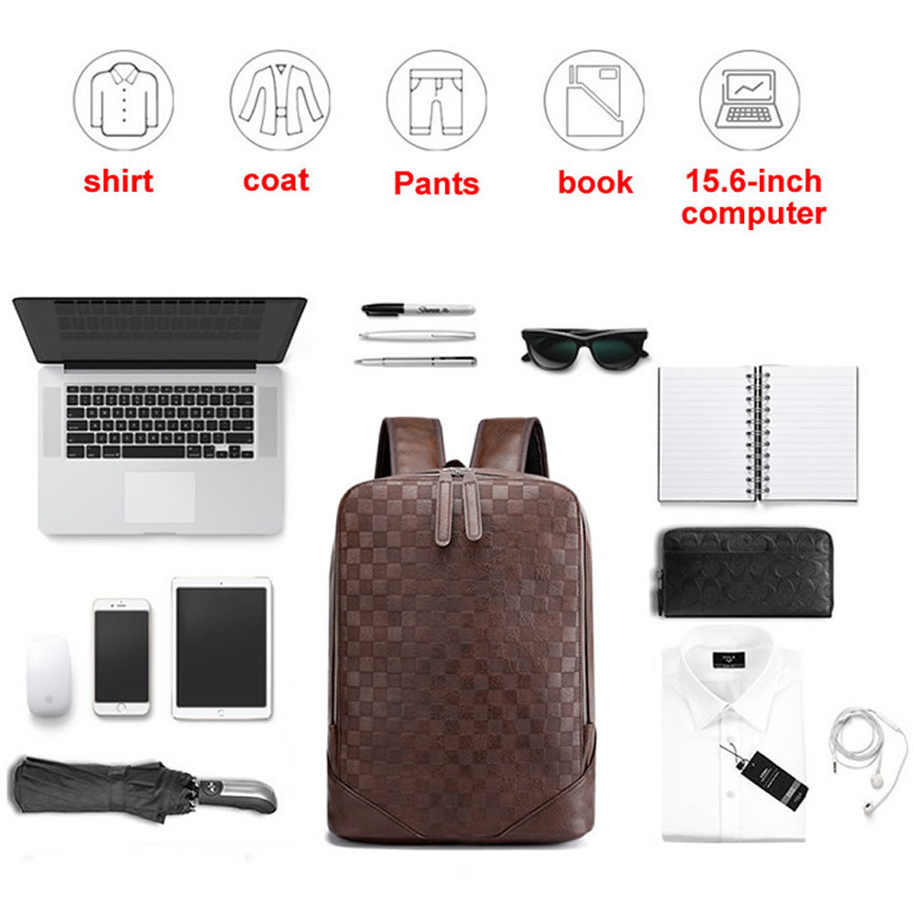 Men's Trendy Woven Design Casual Computer Backpack
