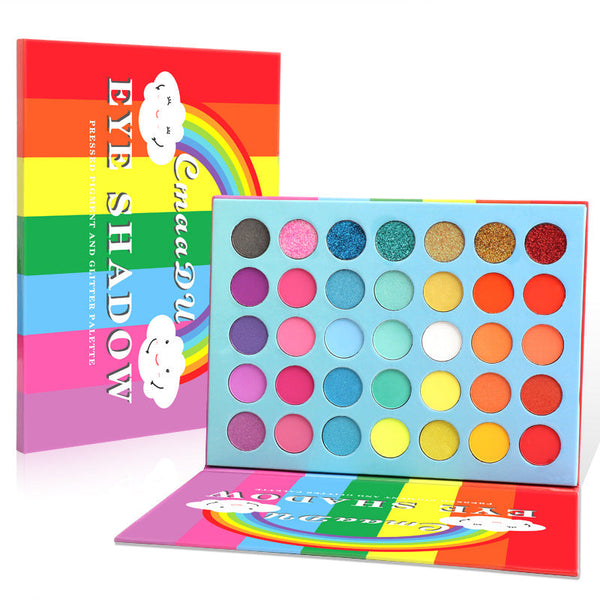 Metal Waterproof 35 Color Rainbow Matte Eyeshadow Hanzuva