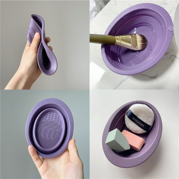 Scrubbing Plate Makeup Brush Cleaning Pad Makeup Brush Cleaning Bowl Hanzuva