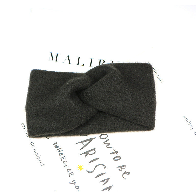 Woven Knitted Turban Headband Sweet And Versatile Wide-brim Headdress