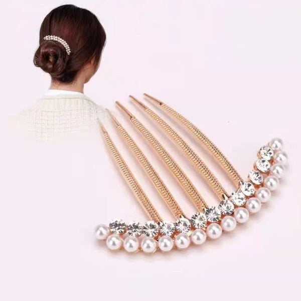 New Pearl Crystal Hair Comb Female Hanzuva