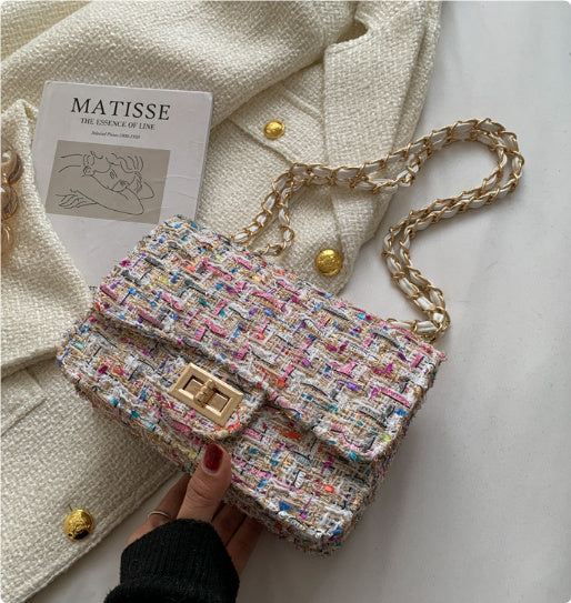 Autumn and winter new women's bag wild small square bag Japan and South Korea fashion lock chain bag shoulder slung
