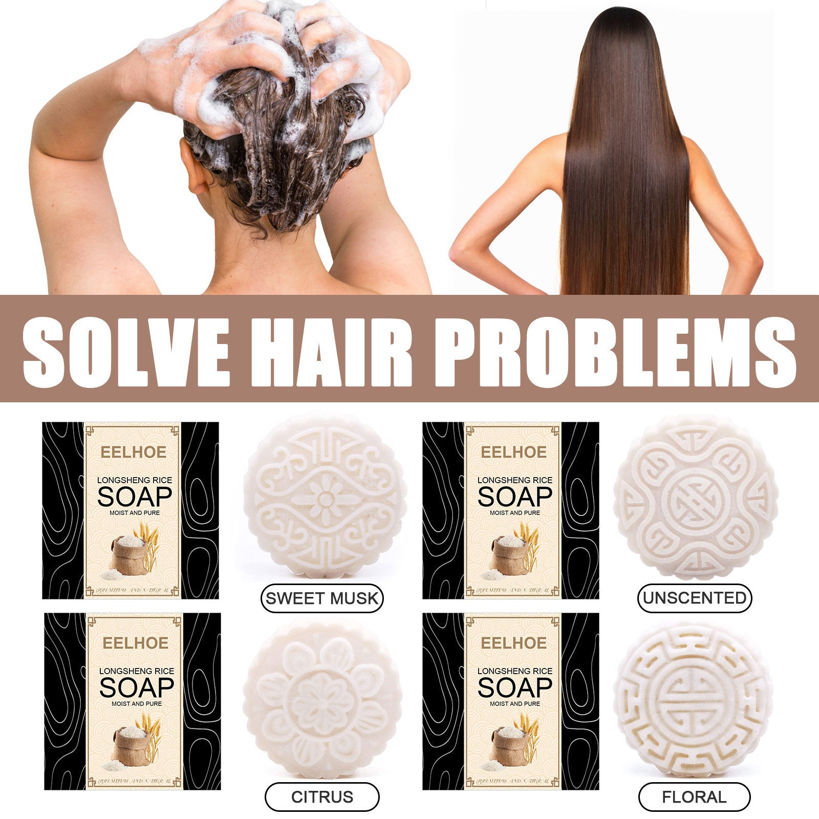 Water Soap Shampoo Soap Nourishes Frizz, Conditioner And Softens Hair