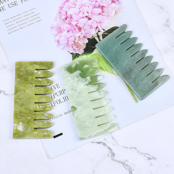 Jade Comb Crystal Head Massage Comb Meridian Comb Hanzuva
