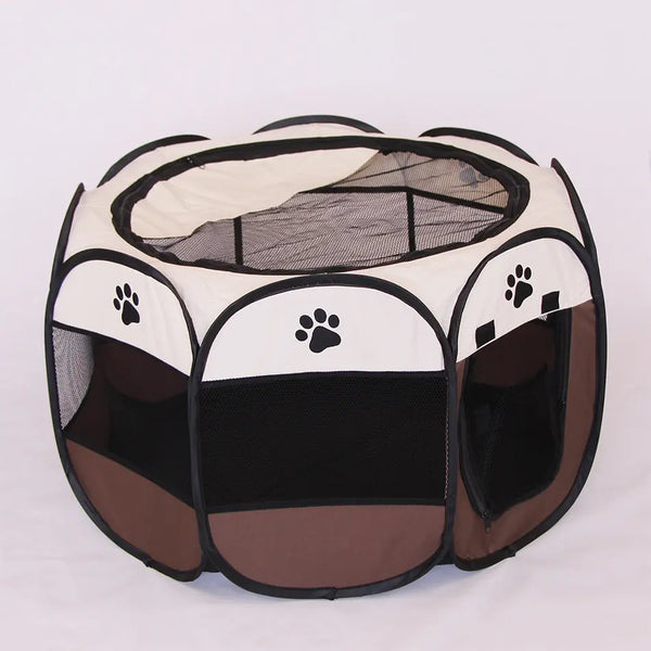 Folding Octagonal Pet Fence Oxford Cloth Cat And Dog Kennel - Hanzuva