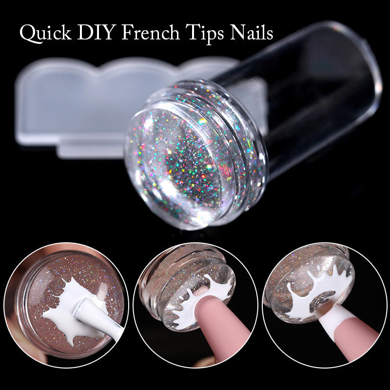 Nail Stamp Printed Transparent Colorful Handle Seal Magic Color Laser