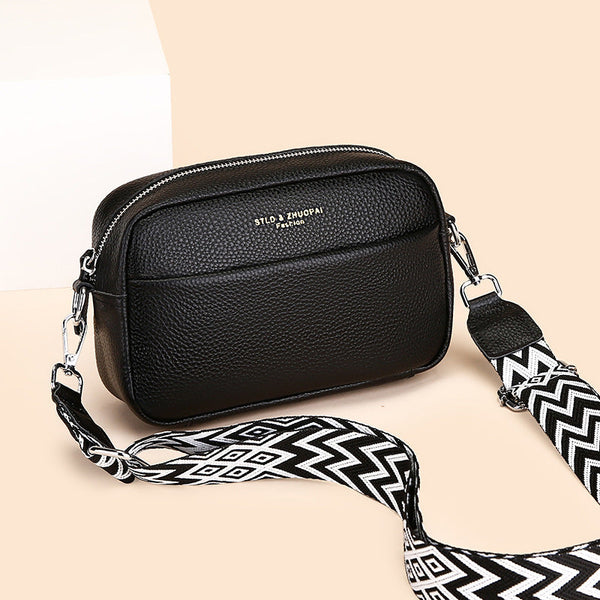 Fashion Simple Shoulder Messenger Bag Top Layer Cowhide Small Square Bag Hanzuva