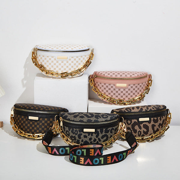 Women's Fashion Chest Bag Shoulder Bag Leopard Print Waist Bag Hanzuva