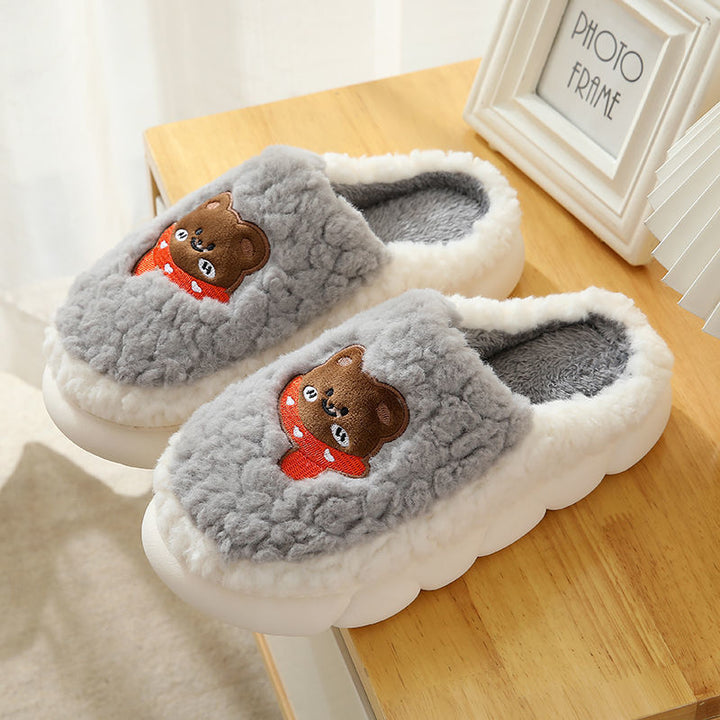 Thick Plush Cute Slippers Female Indoor Hanzuva