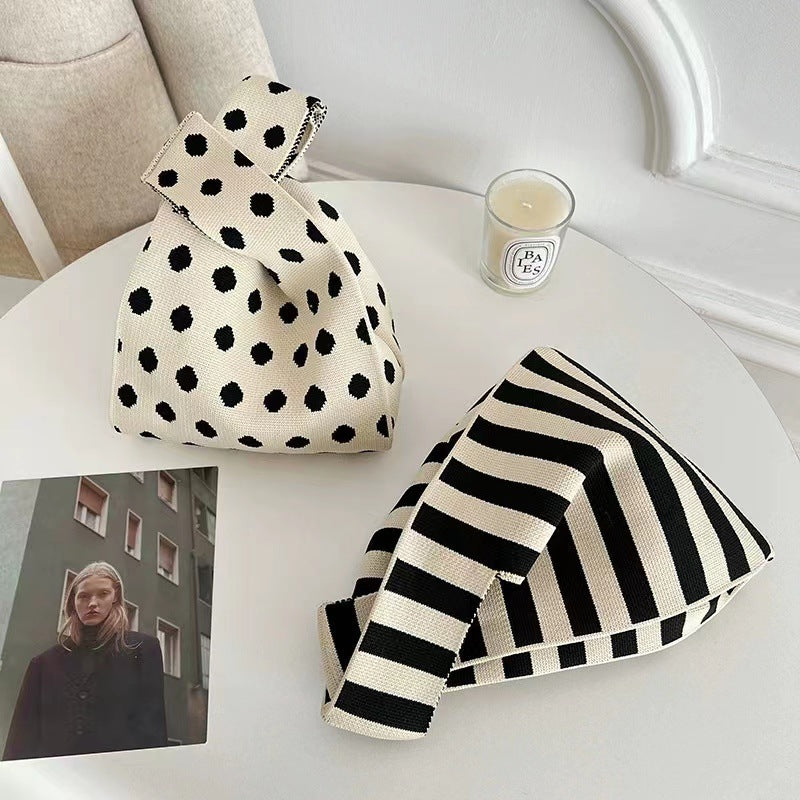 Handbags Wool Knitted Student Hand-carrying Casual Bucket Tote Bag