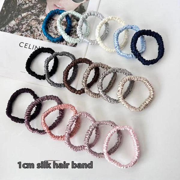 Silk Little Hair Ring Silk Satin Large Intestine Ring Does Not Hurt Traceless Hair Rope Hanzuva