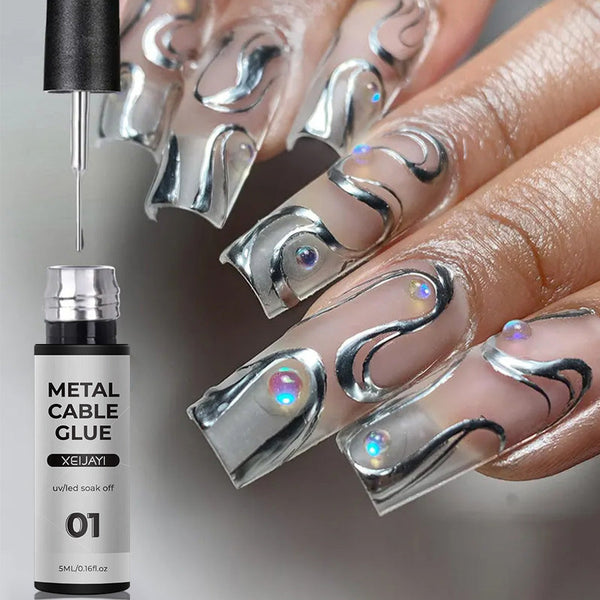 5ml Nail Metal Cable Adhesive Hoy Edge Painted Hanzuva