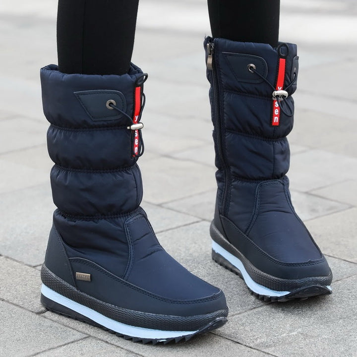 Winter New Plus Velvet Thick Cotton Shoes Thermal Middle Tube Waterproof Non-slip Boots Hanzuva