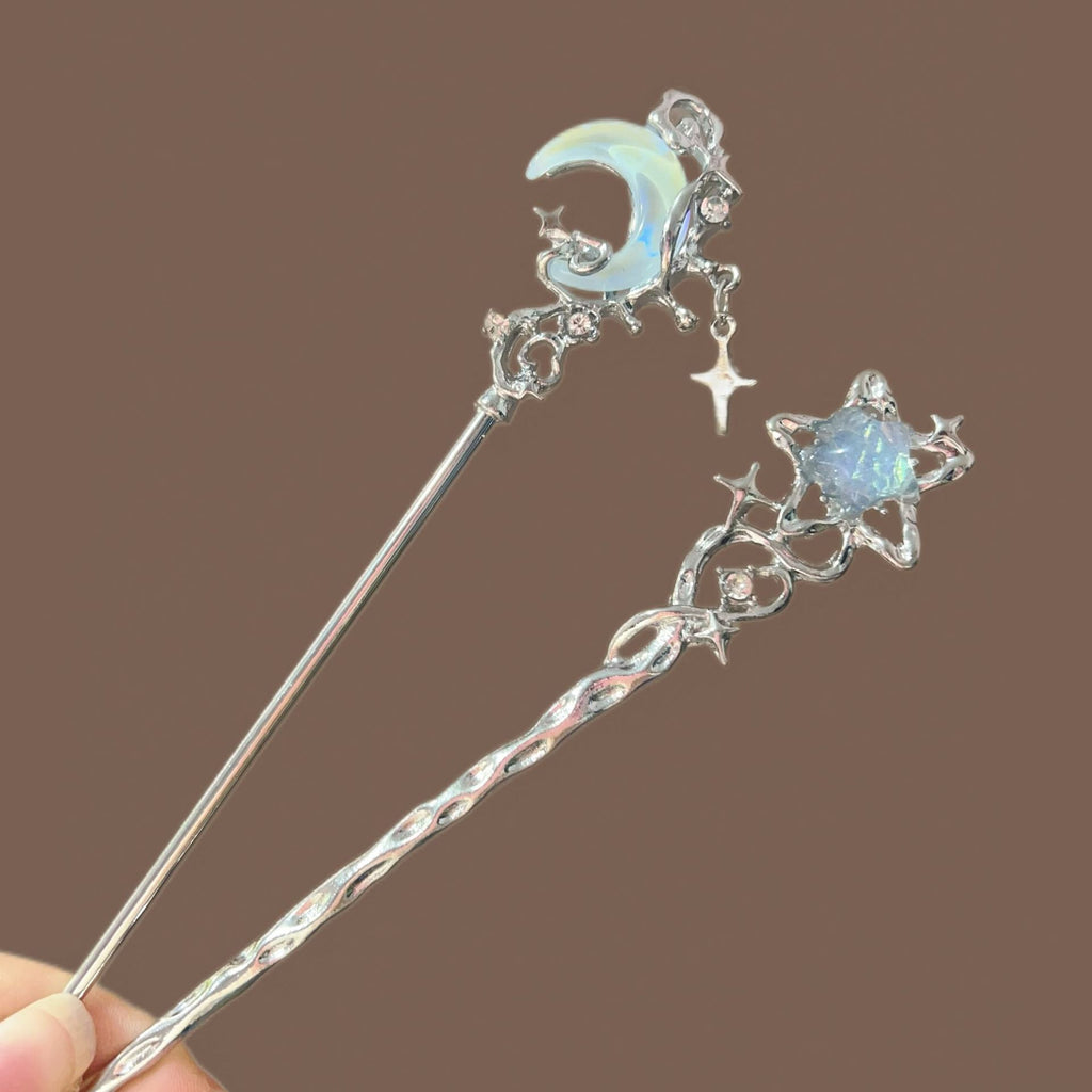 Chinese Style Cool Ice Crystal Moonstone Hairpin