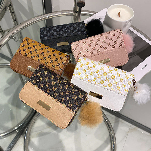Women's Short Printing Color Contrast Korean Style Bag Wallet Hanzuva