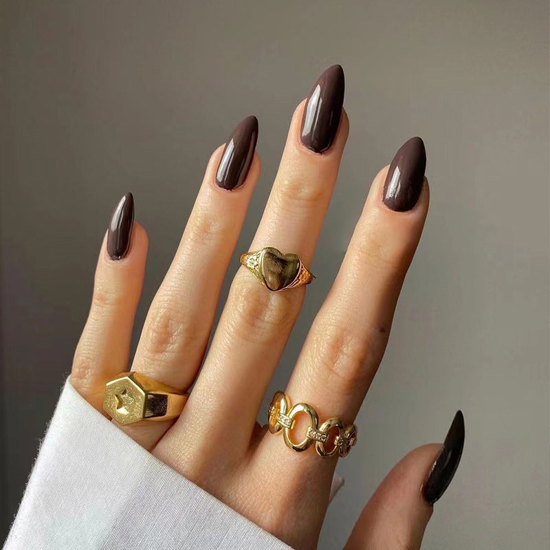 Wear Armor Mid-length  Solid Color Nail Shaped Piece
