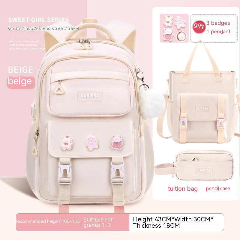 Girls' Waterproof Backpack Wear-resistant Large Capacity
