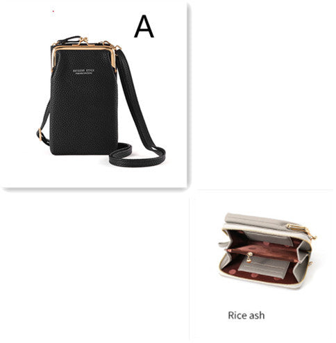 Fashion Lychee Pattern Solid Color Diagonal Shoulder Bag Hanzuva